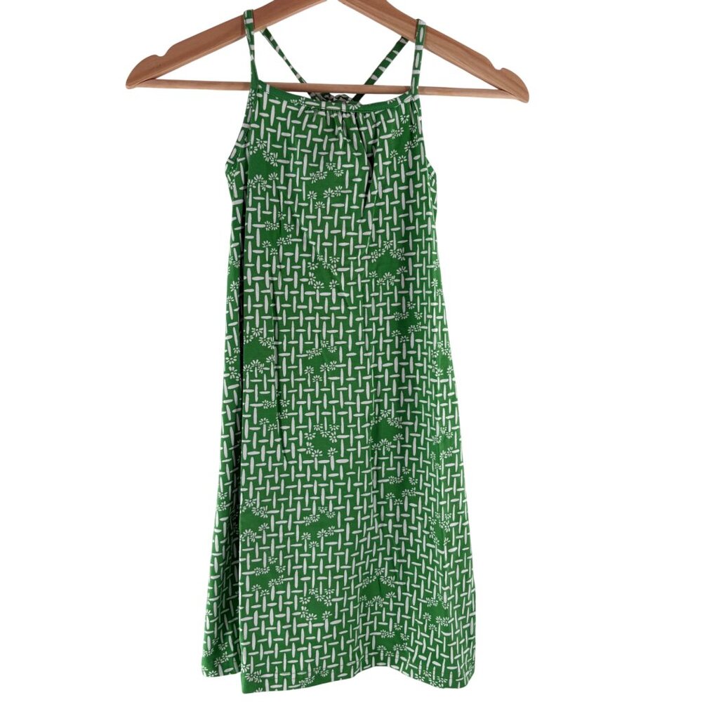 Hanna Andersson Green White Sleeveless Girls Dress 8 (130)